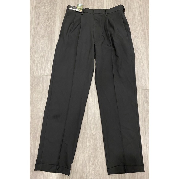 Haggar Other - Haggar Clothing Men's Dress Pants Black Classic Fit Pleated Front Sz 34X32 $90